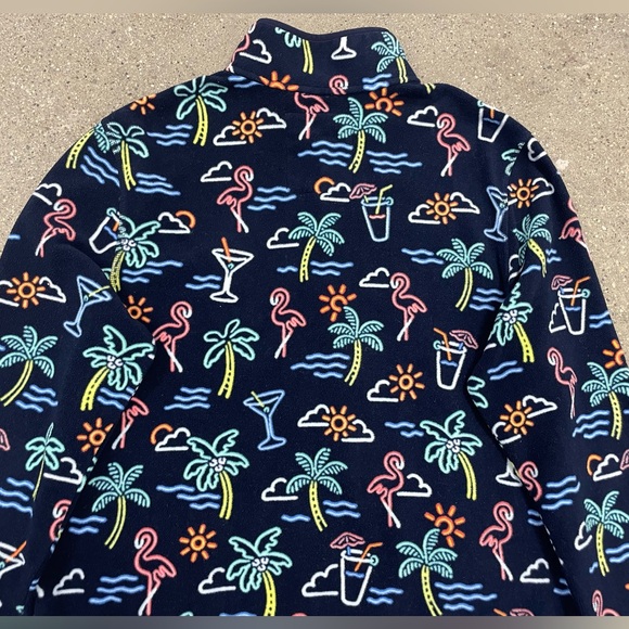 Chubbies Neon Lights Palm Tree Flamingo Unisex Fleece Pullover Jacket Large - Picture 12 of 14